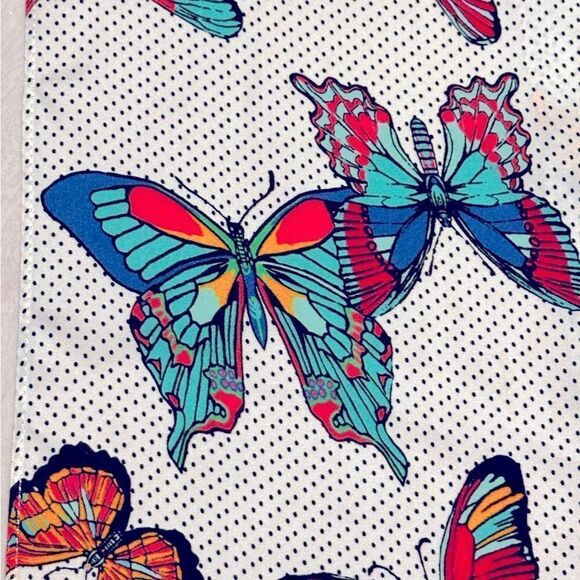 Vintage ECHO silk black white polka dot brilliant butterfly scarf 10” x 54” - Picture 7 of 8